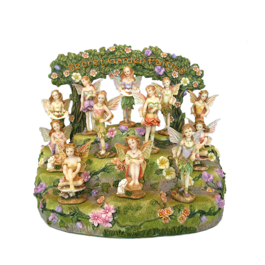 Artesanía de poliresina, accesorios en miniatura para jardín de hadas, decoración, figuritas de jardín mundial, juegos pintados a mano