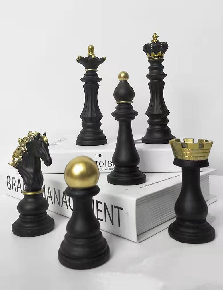 Regalos de inauguración de la casa, juegos de ajedrez con escultura de cabeza de caballo de guerra de rey y reina de 3 piezas a la venta