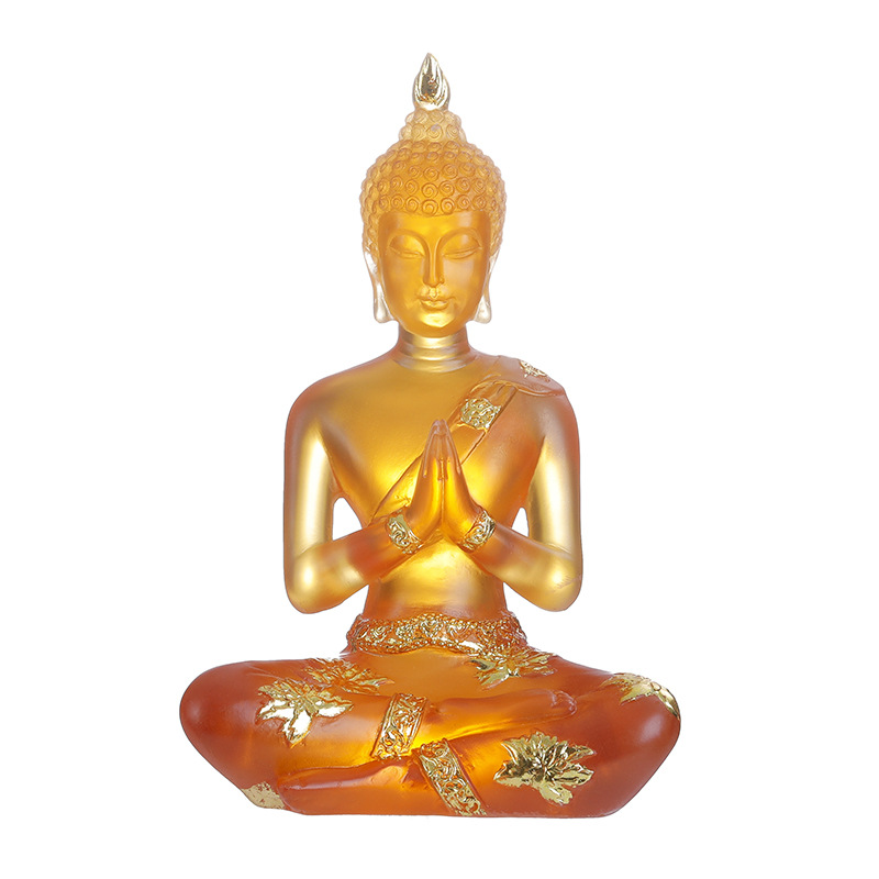 Pequeño Buda Estatua Resina Budismo Escultura Polyresin Material Religioso