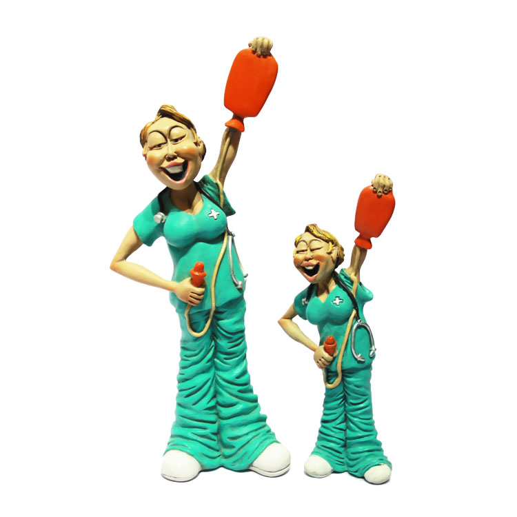 Escultura de poliresina pintada a mano personalizada ortodoncista y dentista figurita estatuas regalo personaje de dibujos animados