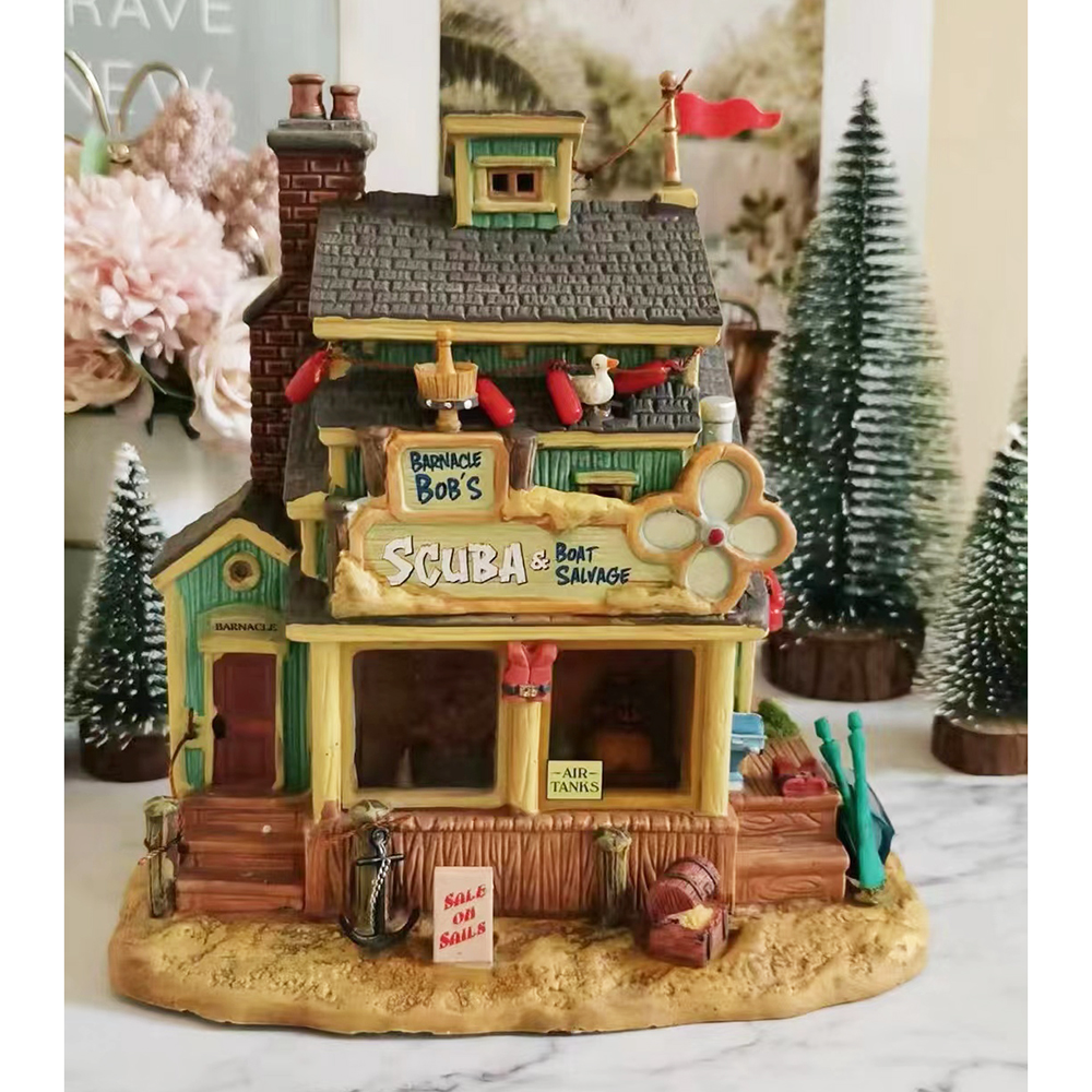 Navidad personalizada Polyresin hecho a mano temporada vacaciones Led House Home Village colecciones